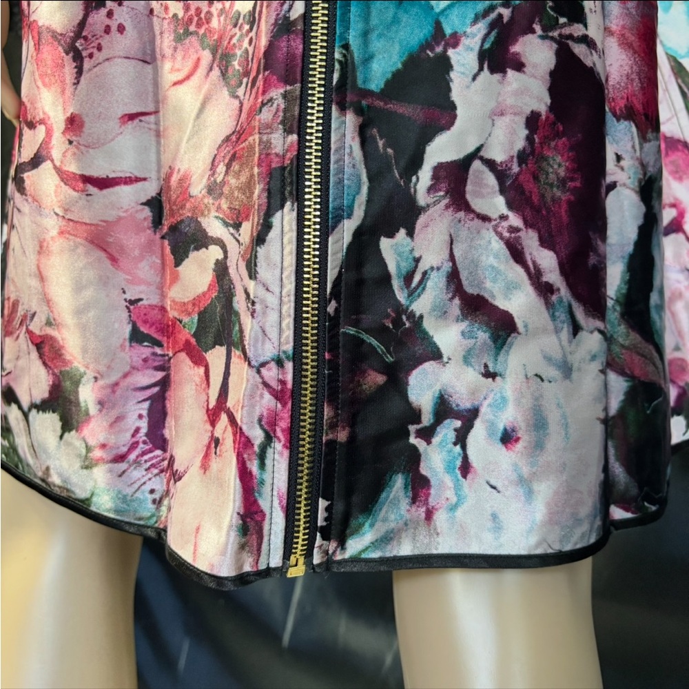 Laundry By Shelli Segal Pink and Black Floral Midi Dress - Picture 7 of 16